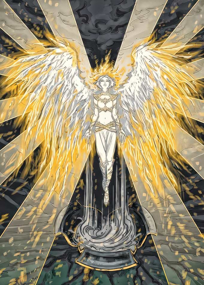 Radiant Angel with Golden Light