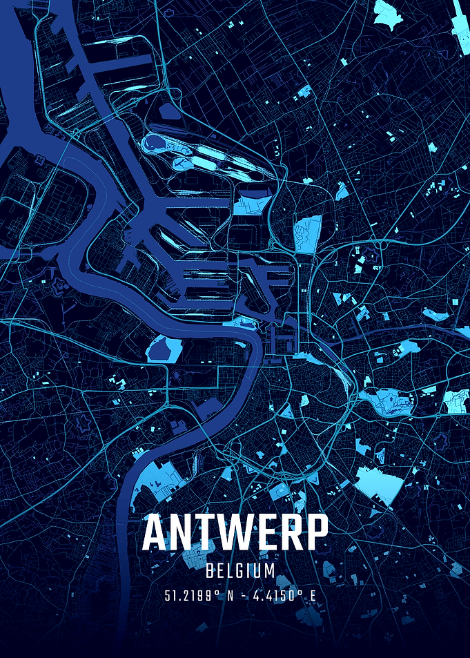 Antwerp Midnight City Map