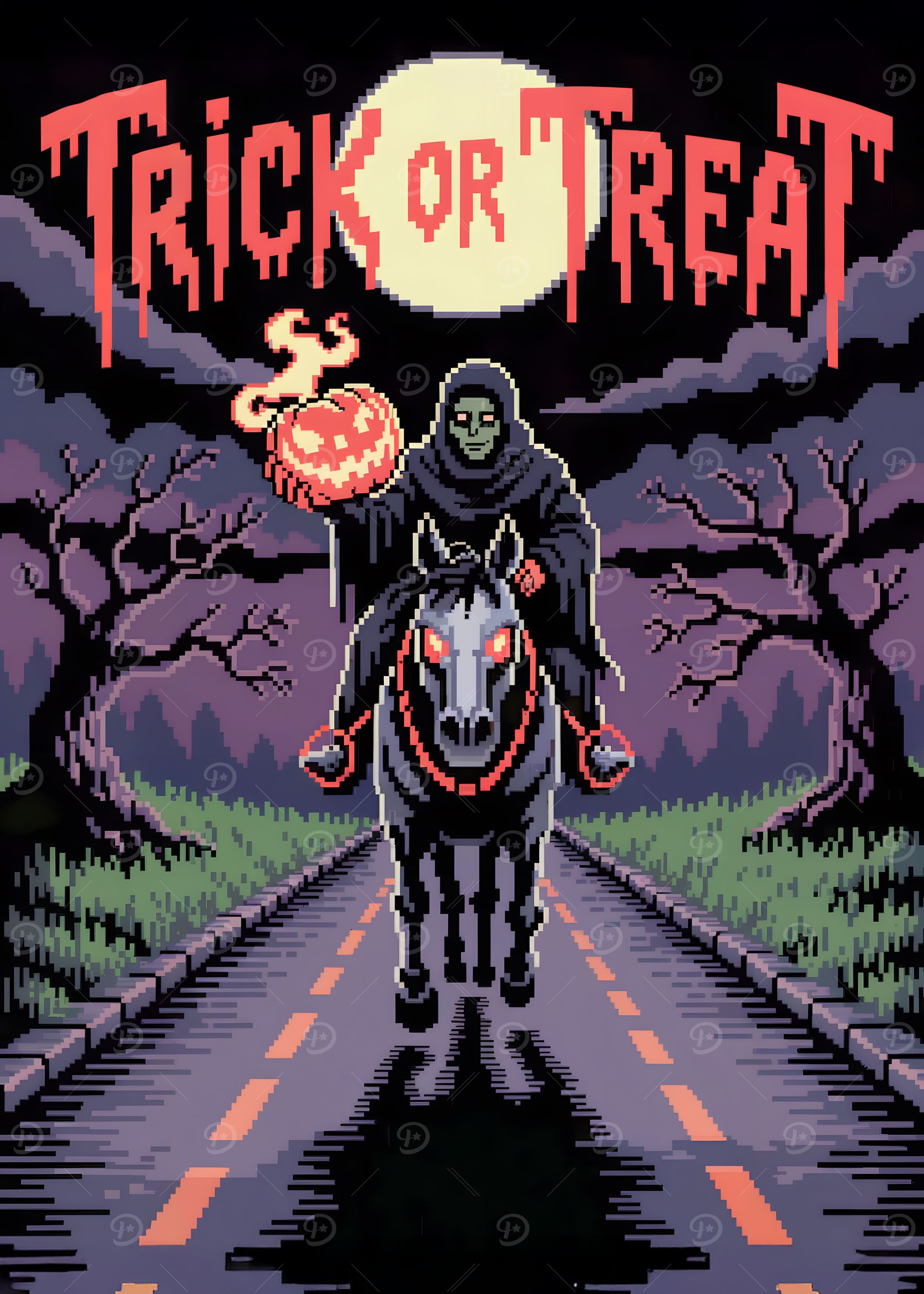 Pixel Art Halloween Trick or Treat