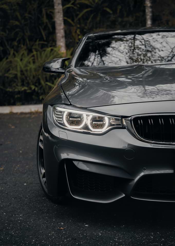 Sleek Gray Car Close-Up