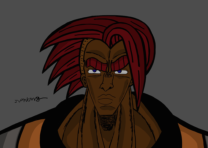 Anime-style character portrait with red hair