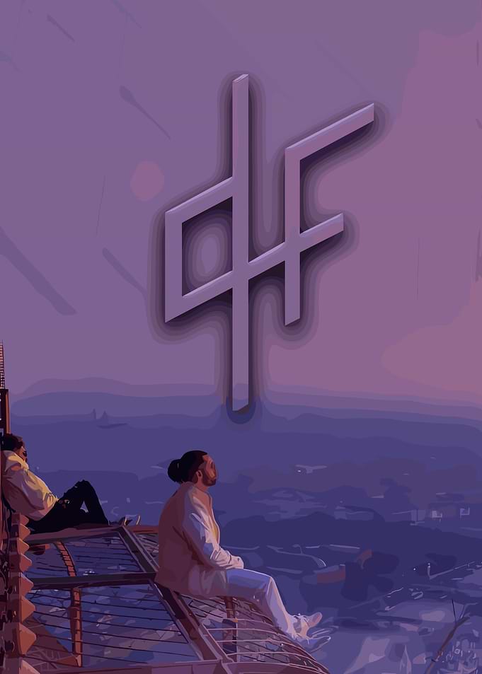 Two Men Contemplating a Cityscape