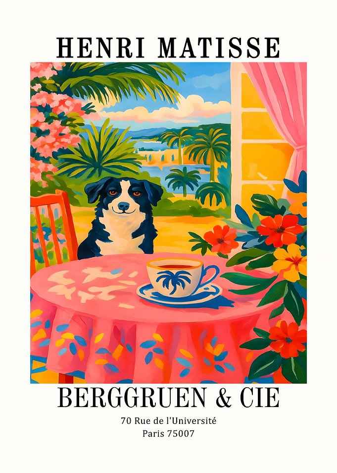 Henri Matisse style dog art print