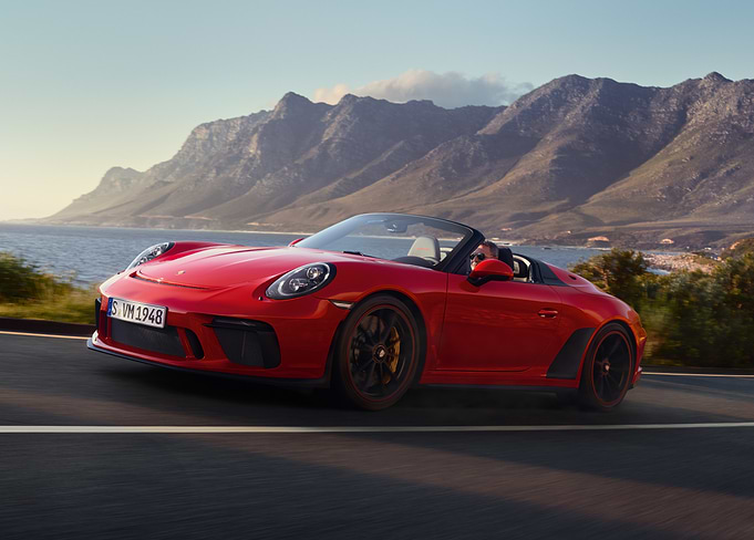 Red Porsche Speedster: Coastal Mountain Drive