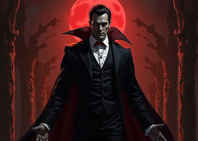 Dracula in the moonlight