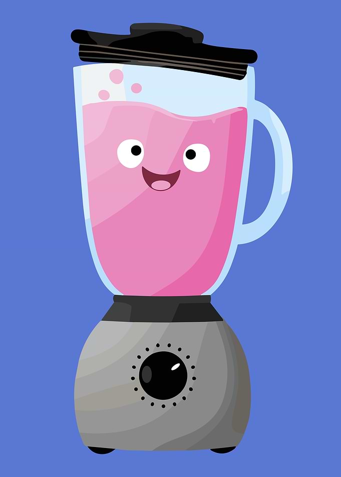 Cartoon Blender with Pink Smoothie