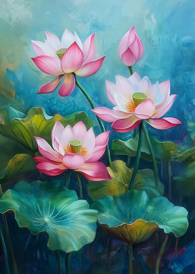 Lotus Flowers Painting