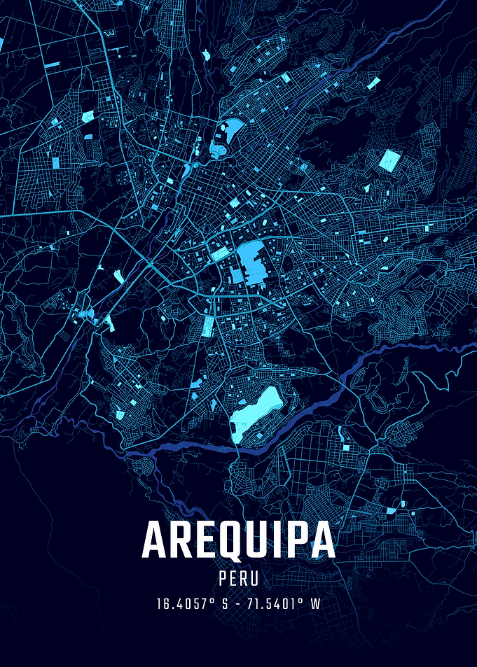 Arequipa Midnight City Map