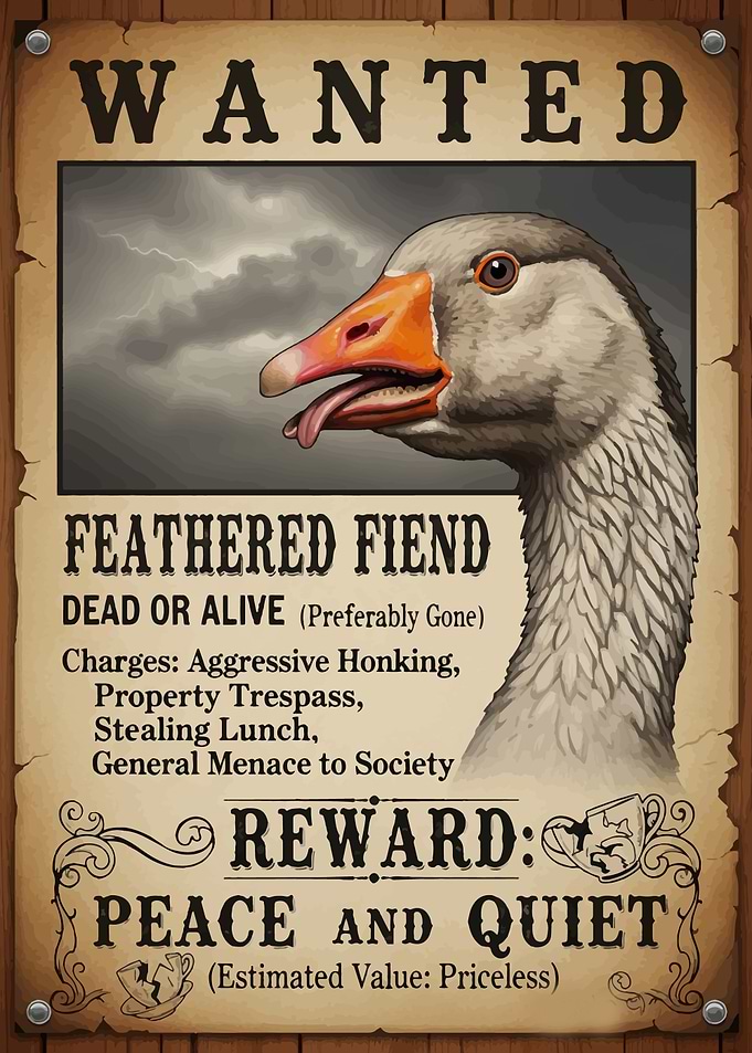 Wanted Poster: Feathered Fiend Goose