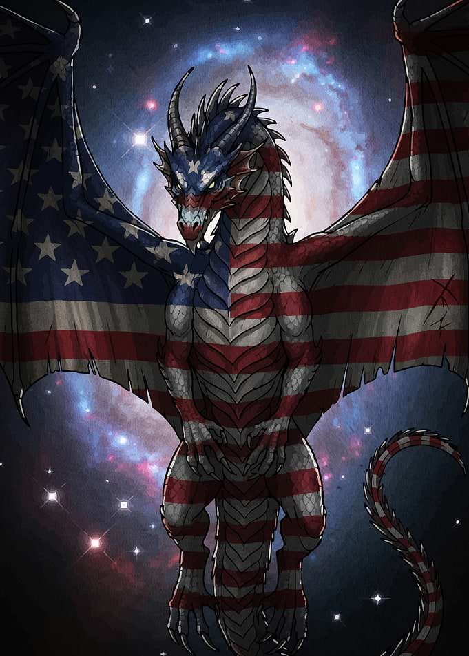American Flag Dragon Space