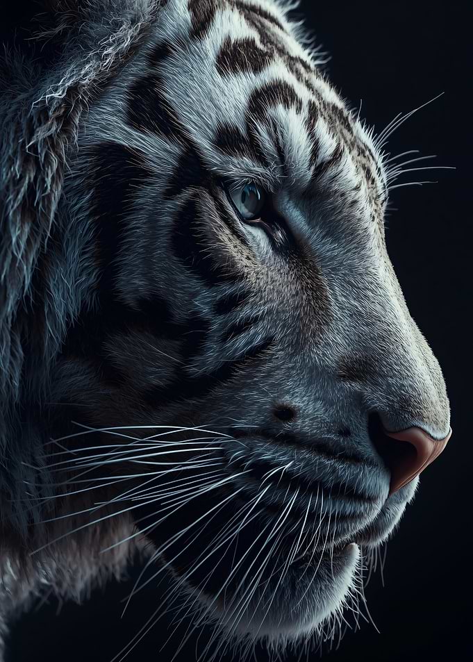 Majestic White Tiger Close-Up