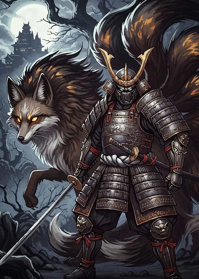 Samurai Warrior Nine-Tailed Fox