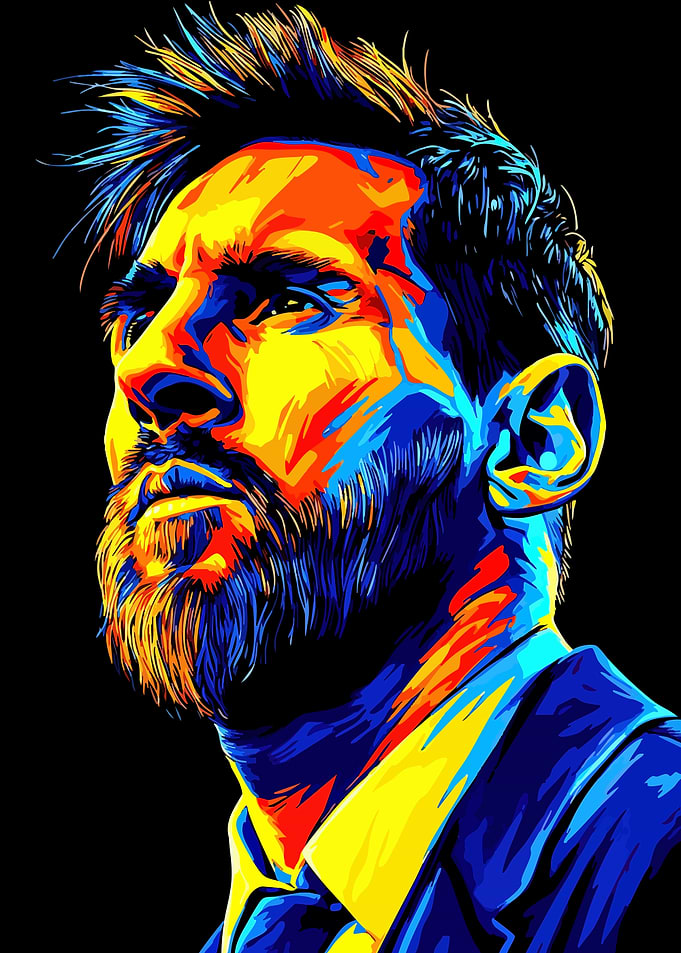 Lionel Messi Colorful Portrait