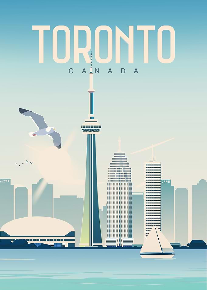 Toronto Canada Cityscape Illustration