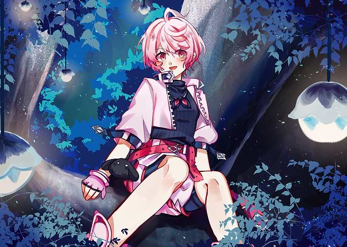 Anime Girl in Enchanted Forest