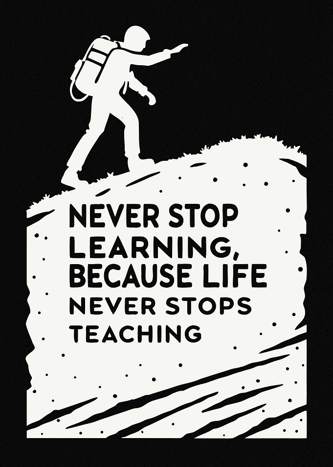 Never Stop Learning Inspirational Art