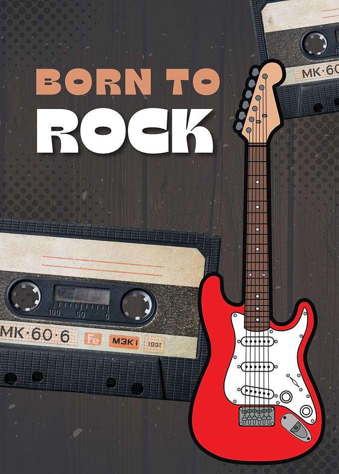 Born to Rock Music Illustration