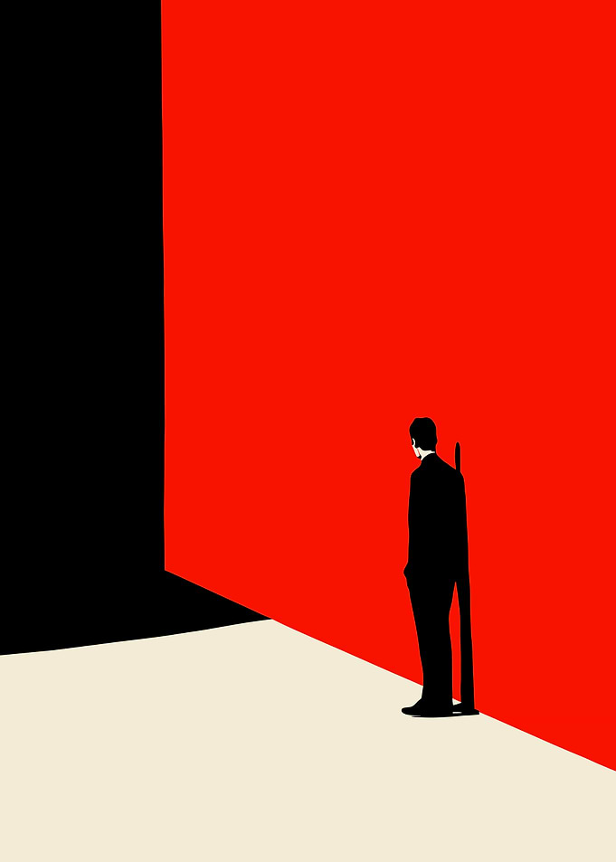 Silhouette of a Man in Suit