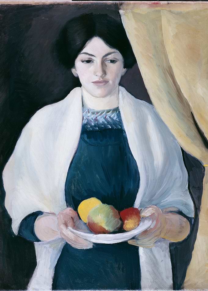 Woman with Fruit, Painting