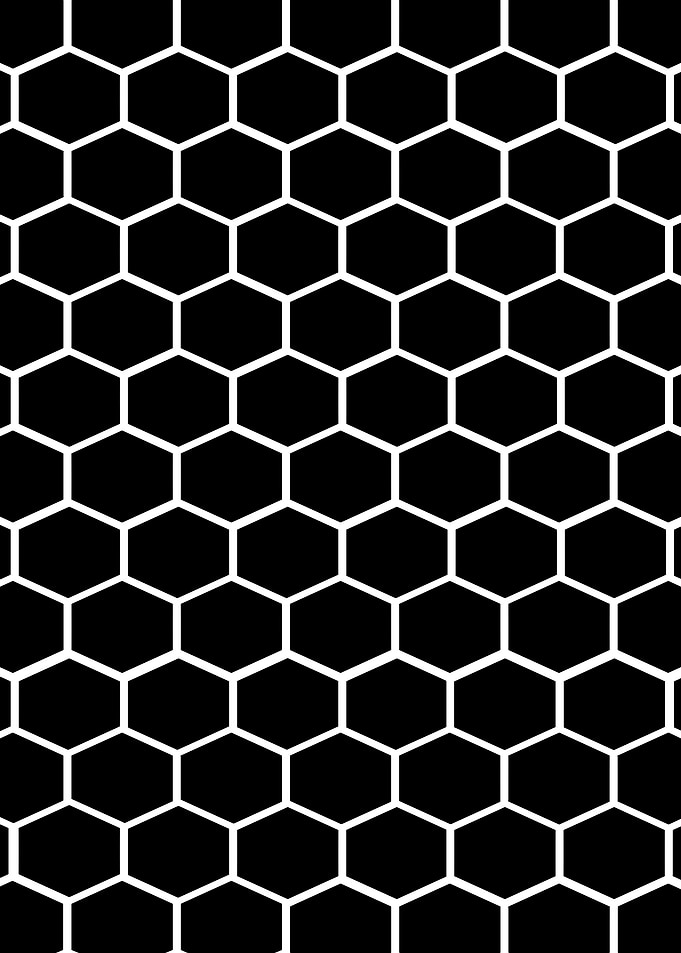 Black and White Hexagon Pattern