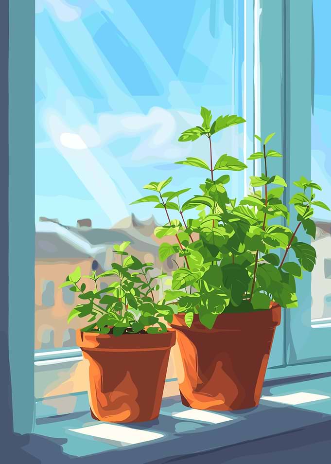 Potted Plants by the Window