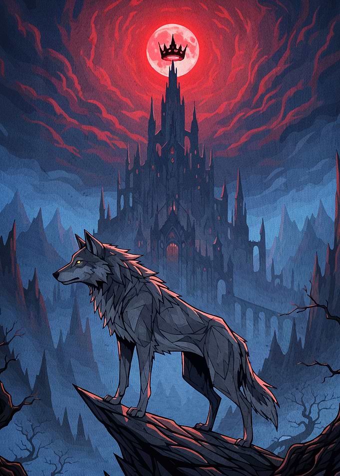 Wolf Castle Red Moon