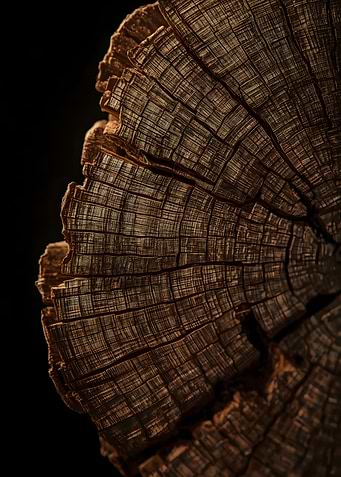 Detailed Tree Stump Cross-Section - Natural Wood