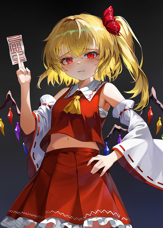 Anime Girl with Red Eyes and Charm