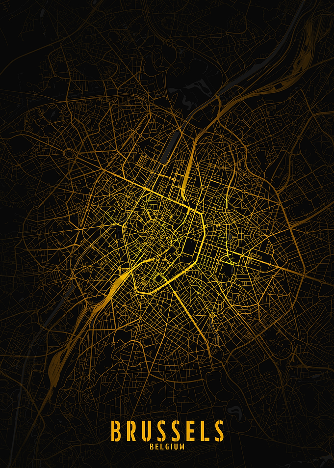 Brussels Golden City Map
