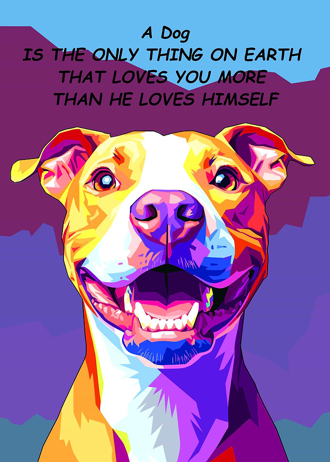 Dog Portrait with Quote