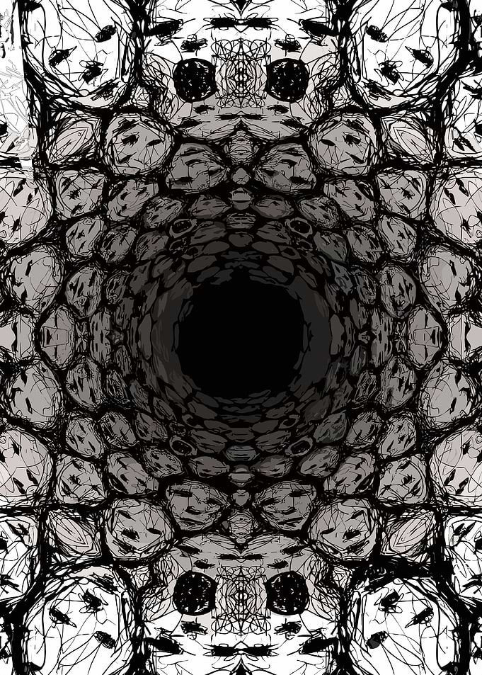 Abstract Faces Tunnel