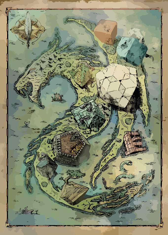 Dragon Fantasy Map