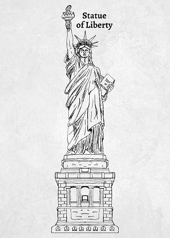 Sketch of the Statue of Liberty
