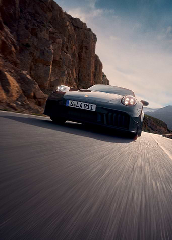 Porsche 911 Speed on Mountain Road