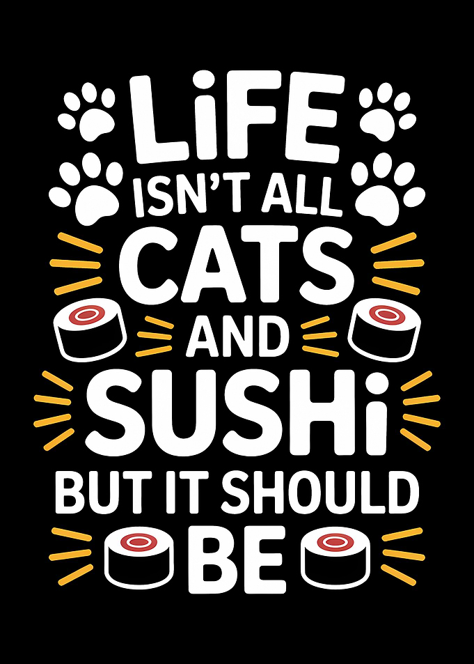 Life, Cats, and Sushi Graphic