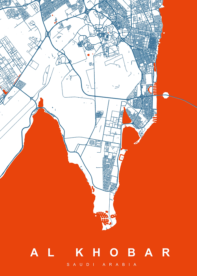 Al Khobar, Saudi Arabia Map Art