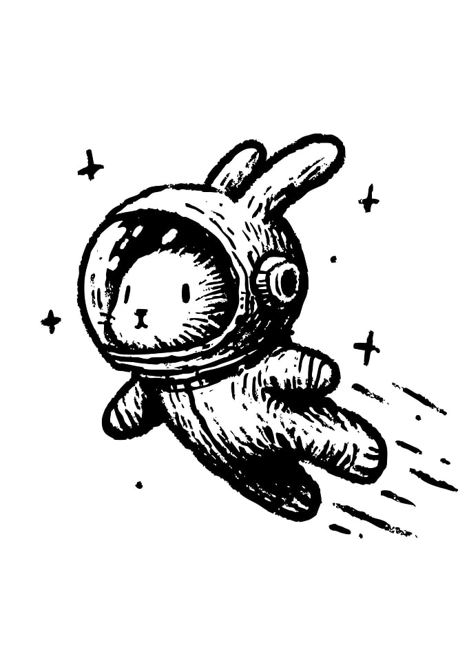 Astronaut Rabbit in Space