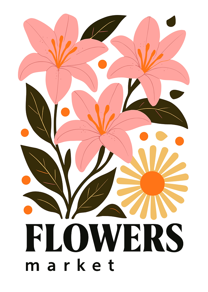 Flowers Market Illustration