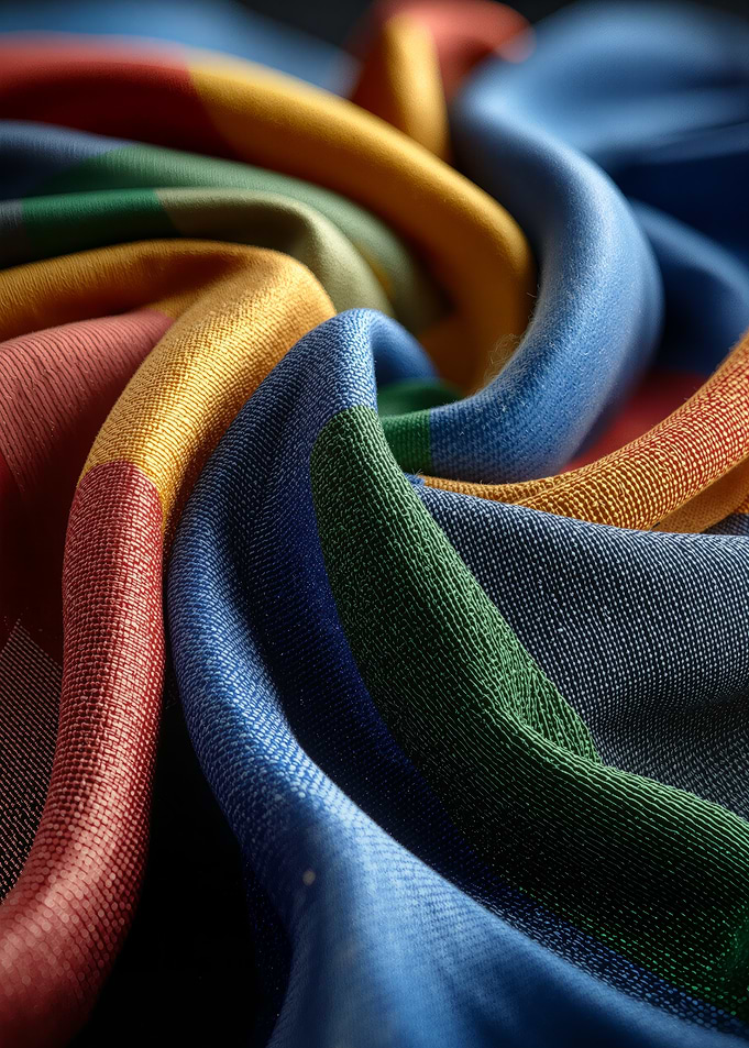 Colorful Striped Fabric Swirl