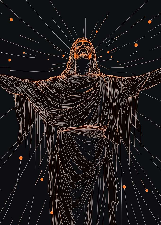 Jesus Christ Line Art Illustration
