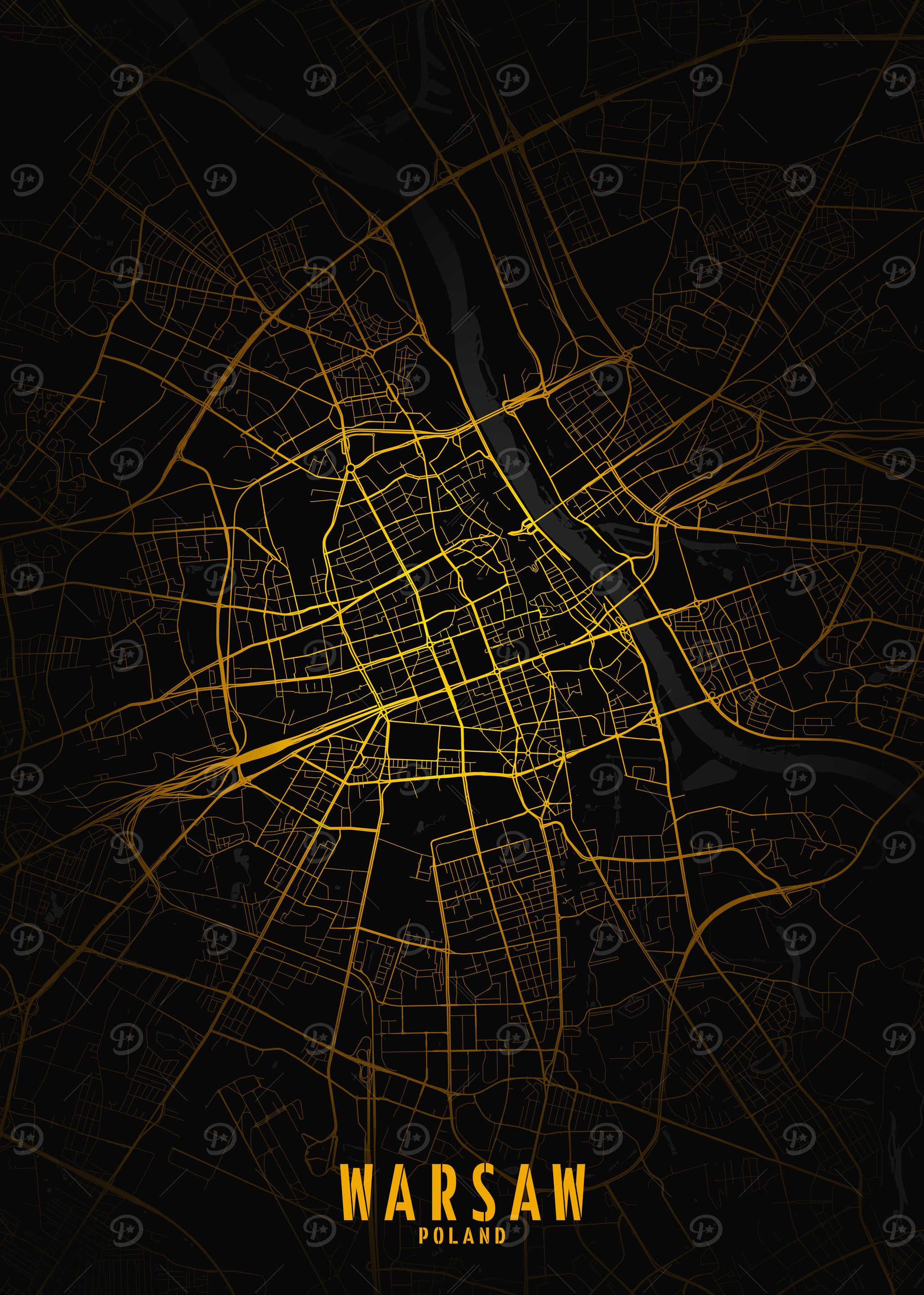 Warsaw Golden City Map