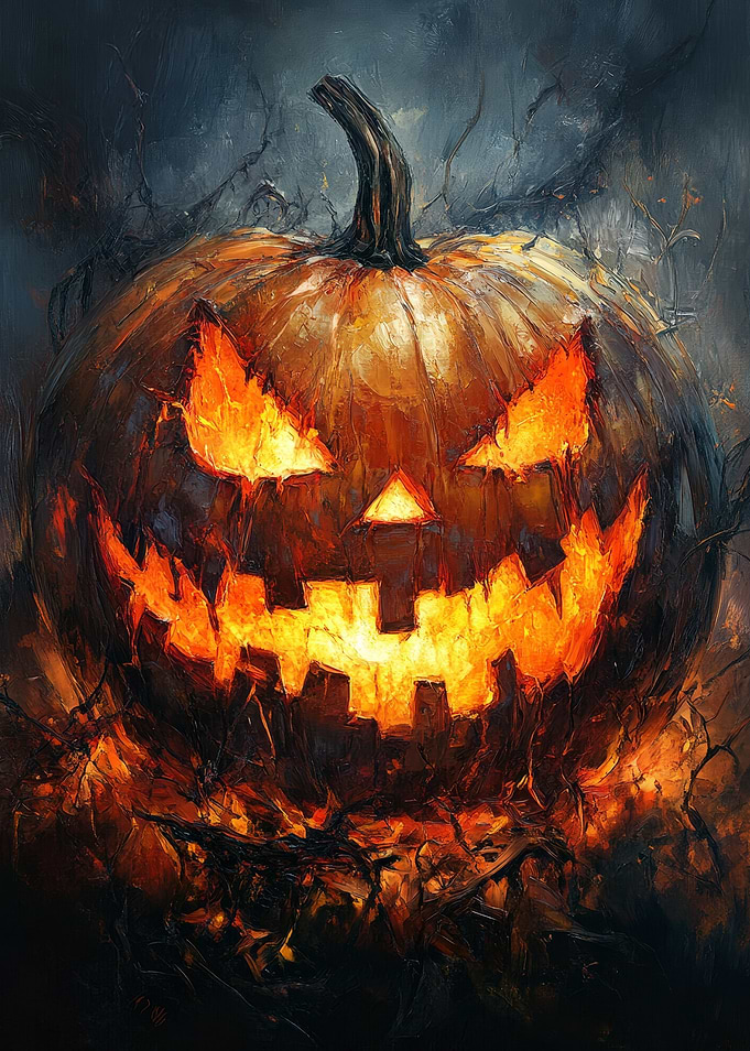 Glowing Halloween Pumpkin Painting