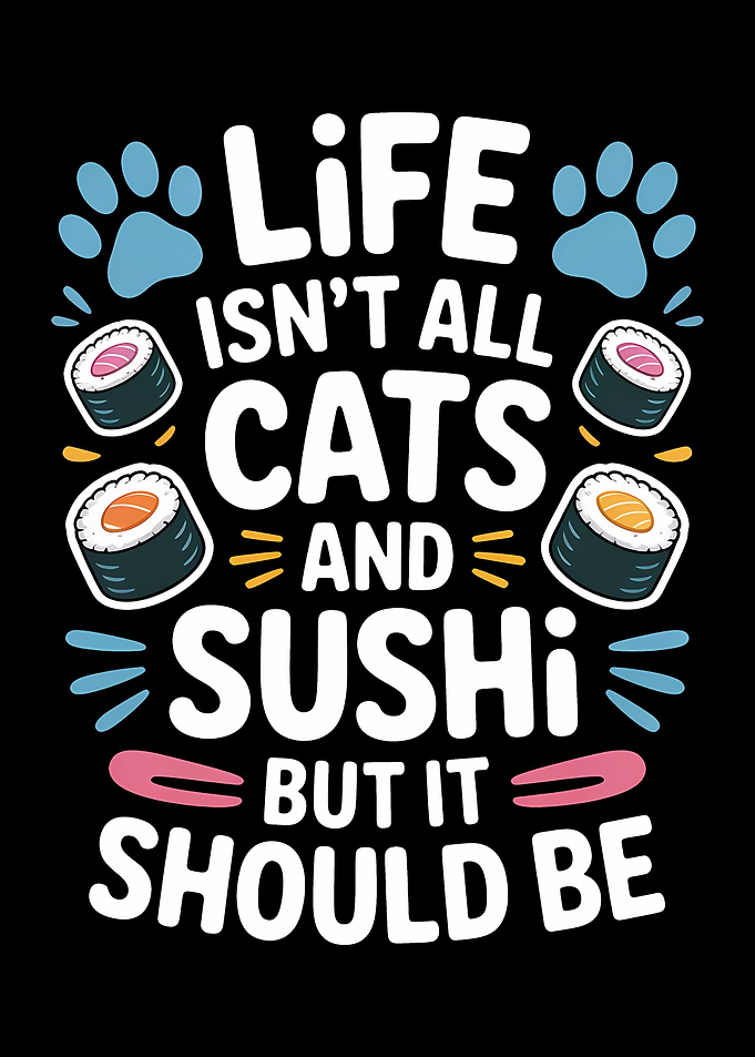 Life, Cats, and Sushi Graphic
