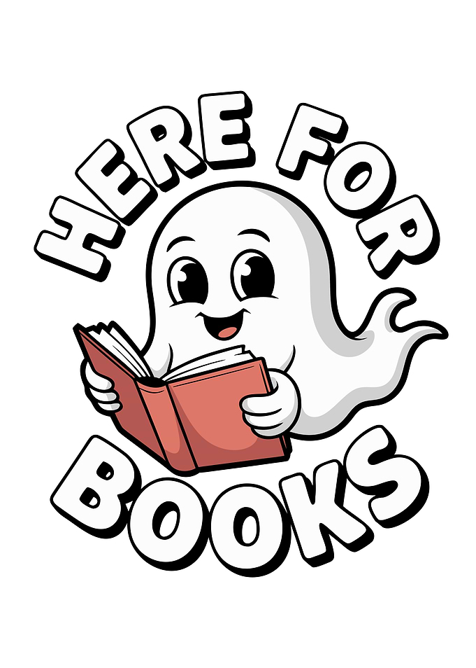 Ghost Reading Book Cartoon Illustration