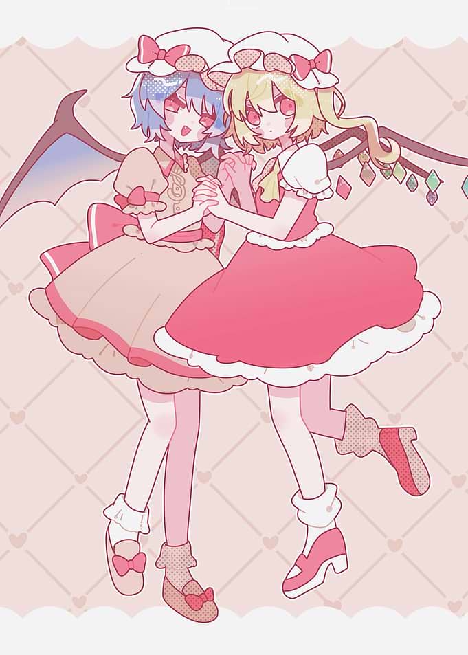 Two Anime Girls Holding Hands