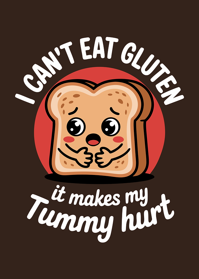Gluten Intolerance Cartoon Bread Illustration