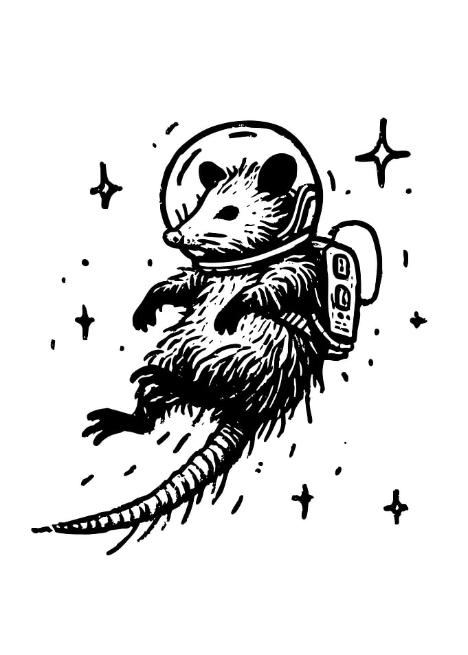 Opossum Astronaut in Space