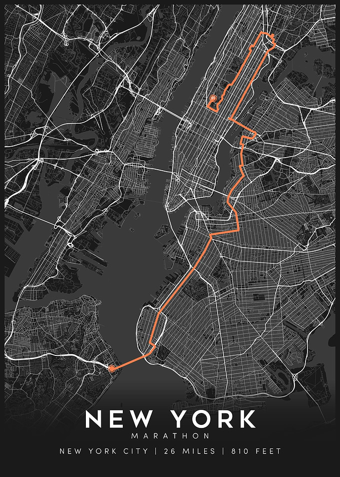 New York Marathon Map