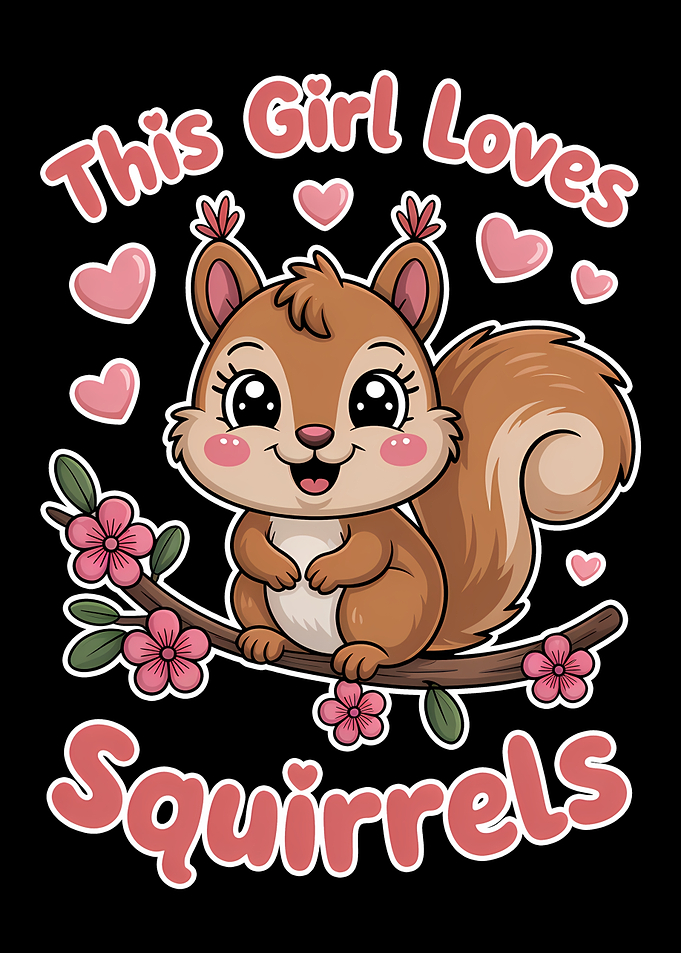 This Girl Loves Squirrels Cartoon