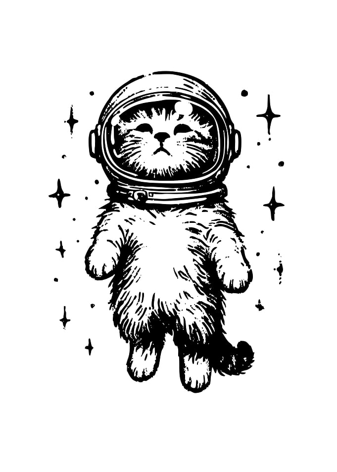 Astronaut Cat in Space